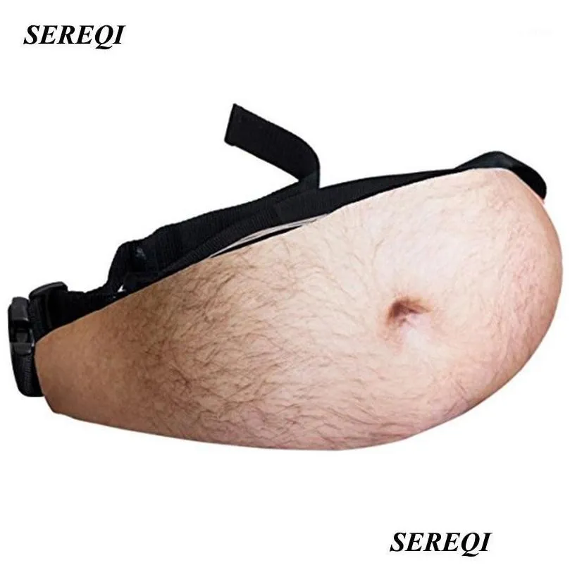 SEREQI Novelty 3D PU Beer Belly Bag Funny Daddy Mommy Storage Bag Travel Phone Anti-theft Storage Organizer Holder Maker Dadbag1