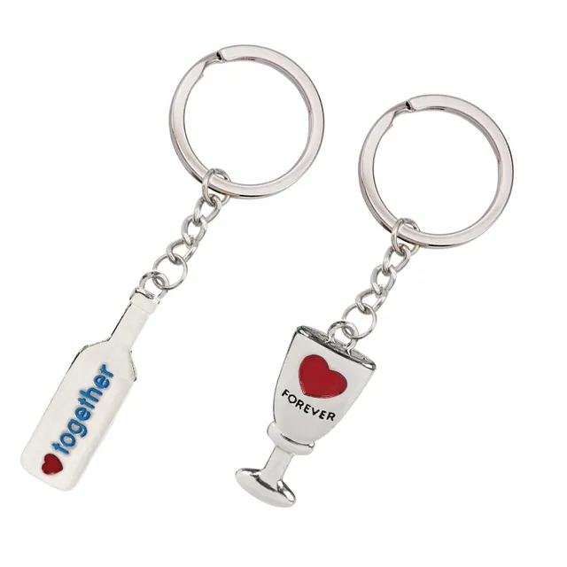 i love you couple keychain heart shaped love letters rabbit frog cups key chain animal heart key ring for lovers best friends key chains