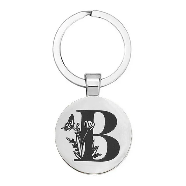 new creative keychain male and female letter keychain boy initial a b c d glass keychain glass pendant jewelry friend gift