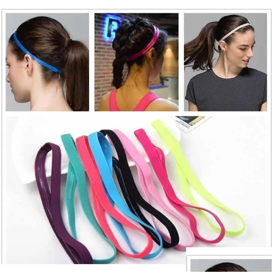 Headbands Women Sweatbands Football Yoga Pure Hair Bands Anti Slip