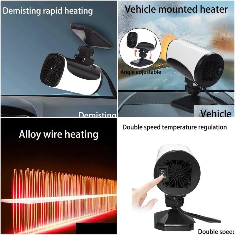 car heater portable 2 in 1 fan with heating and cooling winter auto van defroster for windshield 12v 150w