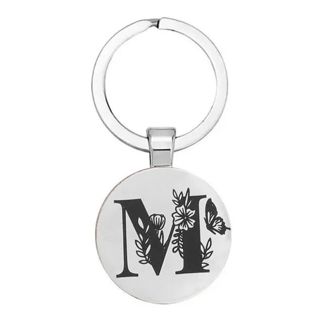 new creative keychain male and female letter keychain boy initial a b c d glass keychain glass pendant jewelry friend gift