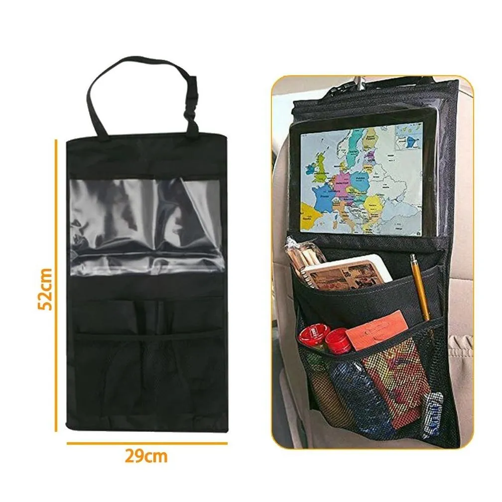auto car seat organizer holder multi-pocket travel storage hanging tablet mummy bags baby car seat back bag for ipad hanging bag