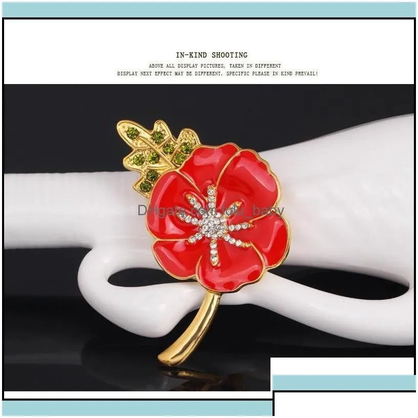 Pins Brooches Brooch For Women 12Pcs/Lot Very Beautif Sparkle Red Crystal Rhinestone Pins Christmas Baby Dh4Mo