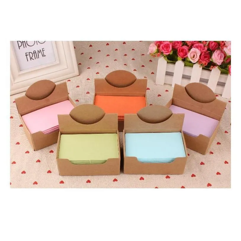 wholesale 6packs candy color blank kraft paper card mes memo wedding party gift thank you cards label bookmarks learni jllilp