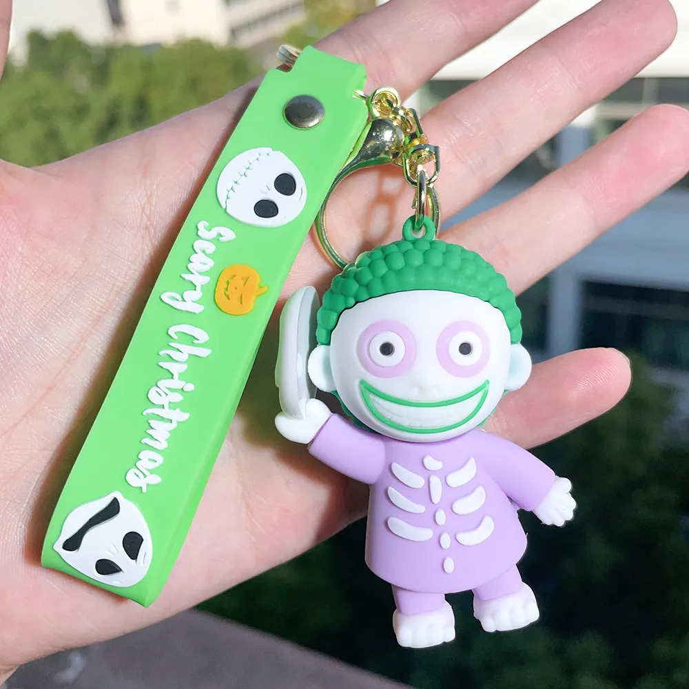 NEW Christmas Eve Horror Night Doll Keychain PVC Keychain Halloween Cute 3D Model Personalized Skeleton Jack Schoolbag Gifts
