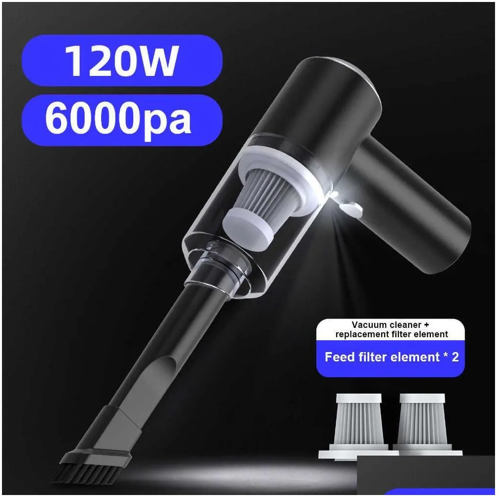 usb rechargeable cordless 6000pa 120w portable handheld powerful wireless car vacuum cleaner for suv truck home office pet hair