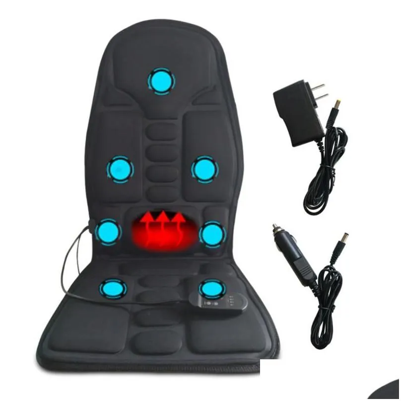  electric back heated massage cushion car seat home office cushion car seat chair massager lumbar back neck pad relaxation1