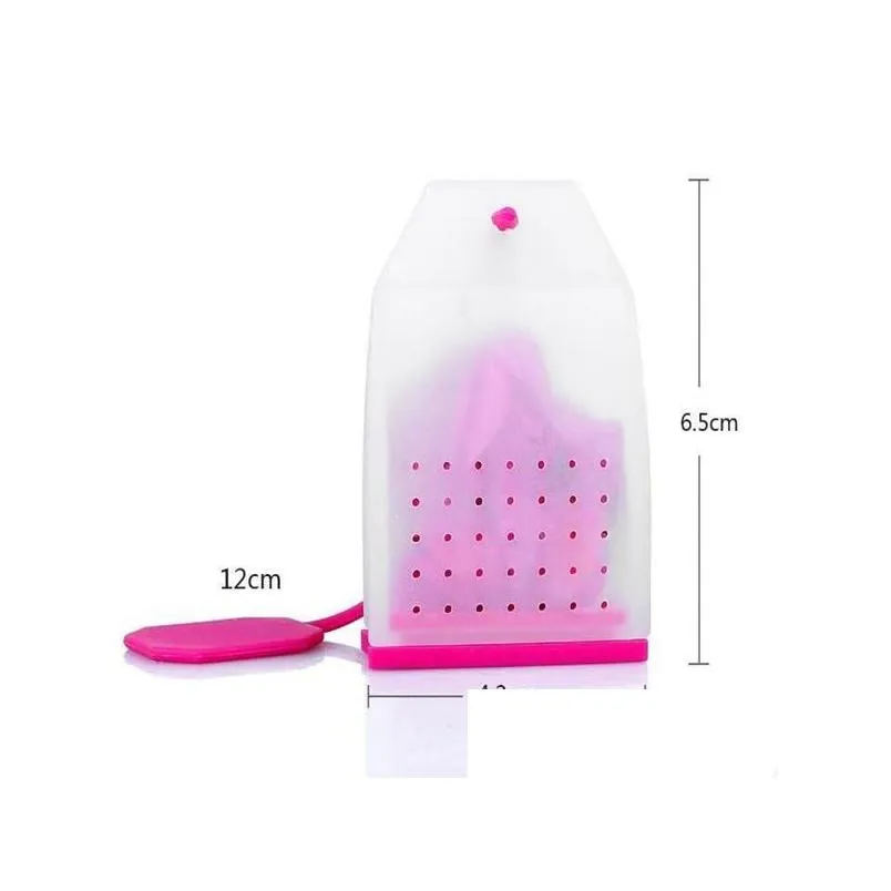 200pcs/lot Hot Selling Bag Style Silicone Tea Strainer Tea Infuser Filter itchen Accessories Wholesale