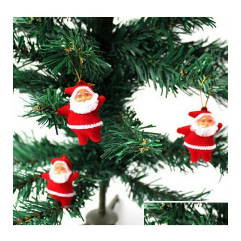 6 Pcs/Lot Christmas Tree Decorations Mini Santa Claus Christmas Ornaments for Tree Hanging Accessories Ornaments for Home