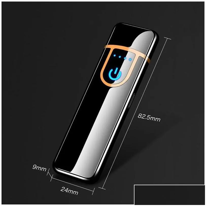novelty electric touch sensor cool lighter fingerprint sensor usb rechargeable portable windproof lighters smo jllcng yummyshop