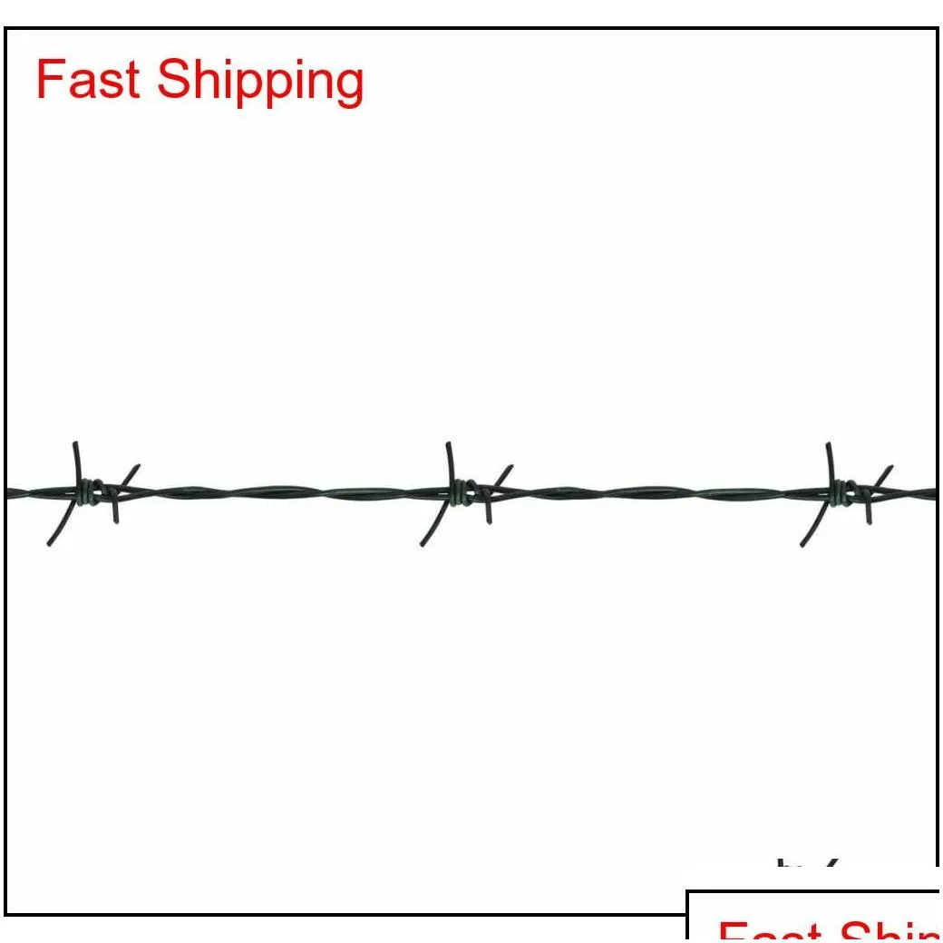 vidaxl barbed wire 328 green iron barbwire garden patio fencing wires fence u4sx3