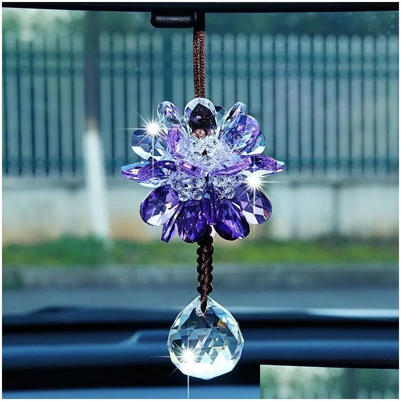 car hanging ornaments auto beautiful crystal hanging pendant rear view mirror car decoration car styling accessories