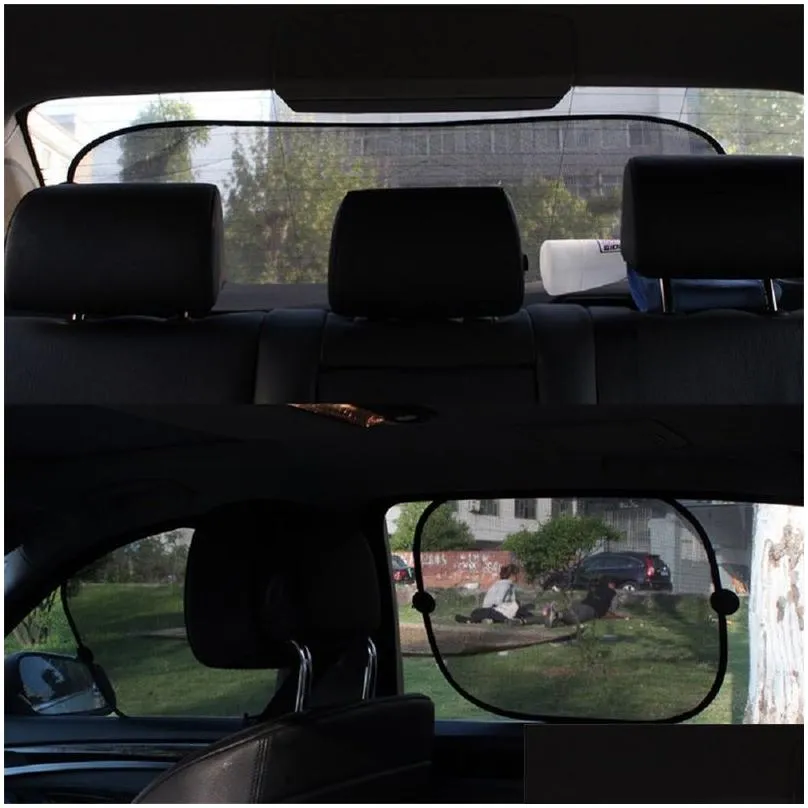 universal car sunshade covers magnetic mesh curtain breathable windscreen folding windshield auto window sun shade protector