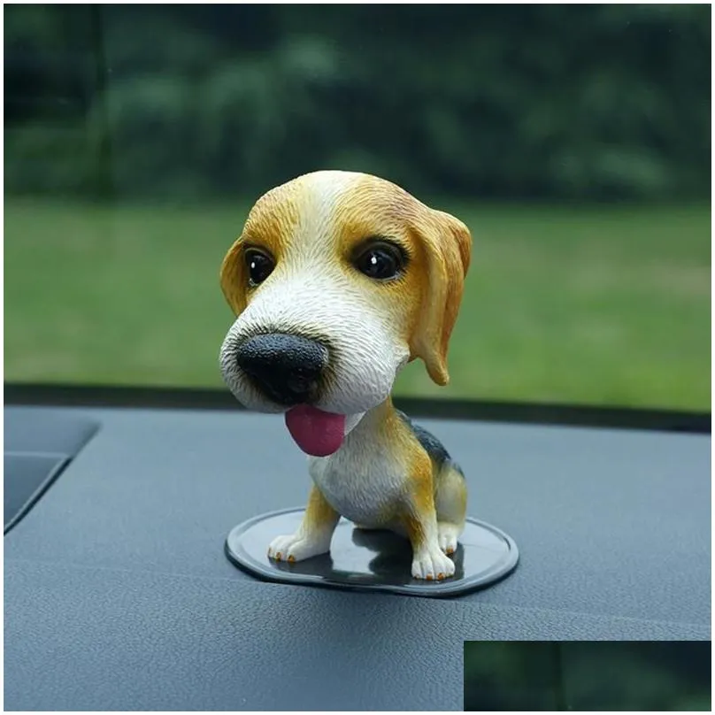 nodding dog funny shaking head toys cute bobblehead puppy dolls swing car ornaments home auto interior decor car dashboard toys1