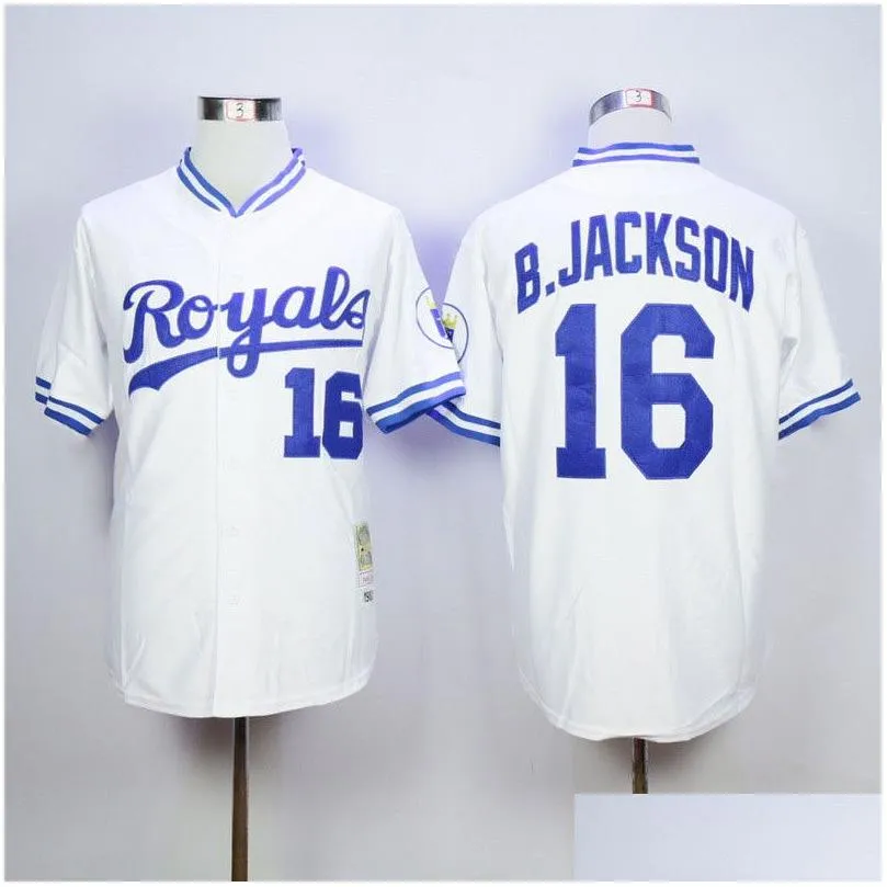 retro vintage 1974 1980 1985 1987 retire 16 bo jackson baseball jersey men blue white grey team pullover flexbase cool base stitched