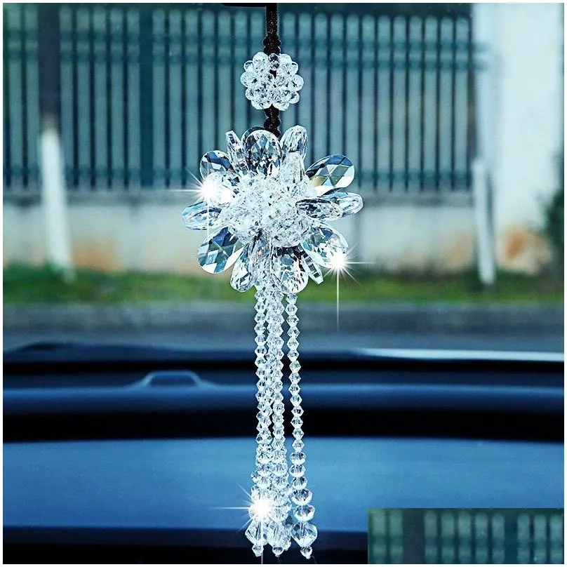 car hanging ornaments auto beautiful crystal hanging pendant rear view mirror car decoration car styling accessories