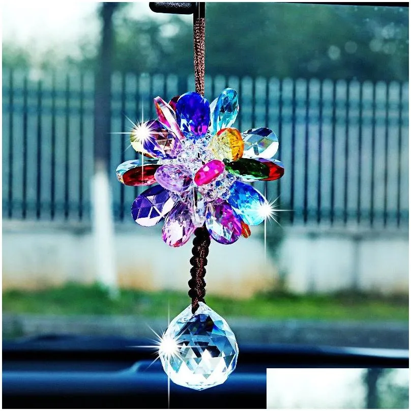 car hanging ornaments auto beautiful crystal hanging pendant rear view mirror car decoration car styling accessories