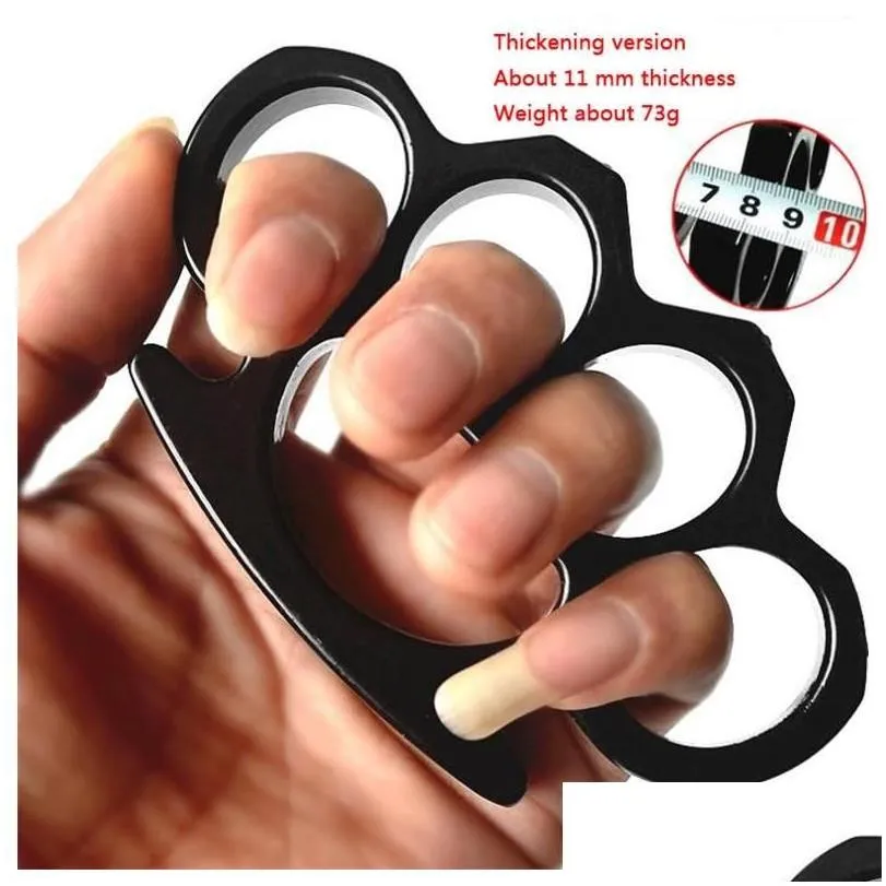 brass knuckles thickened metal finger tiger safety defense knuckle duster self-defense equipment bracelet pocket edc tool5236247h dr