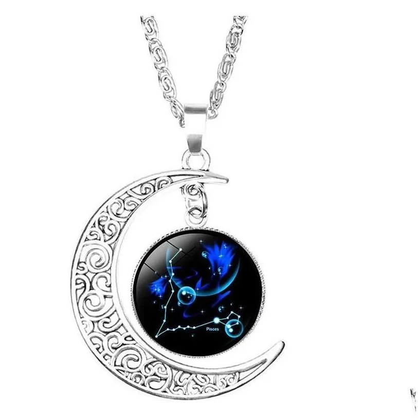 vintage moon phase pendant necklace starry sky moon face outer space dark universe starry camo gemstone pendants necklaces 7er8m