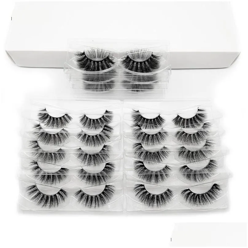 Wholesale 20 Pairs 3D Mink Lashes Bulk Mix Eyelash Styles Natural False Eyelashes Extension Makeup Soft Dramatic 15mm Mink Eyelashes