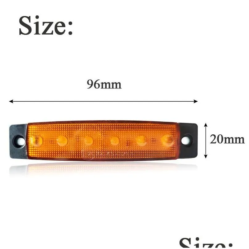 emergency lights 10pcs 12v 24v led side marker car external warning tail light signal brake lamps for truck trailer lorry bus