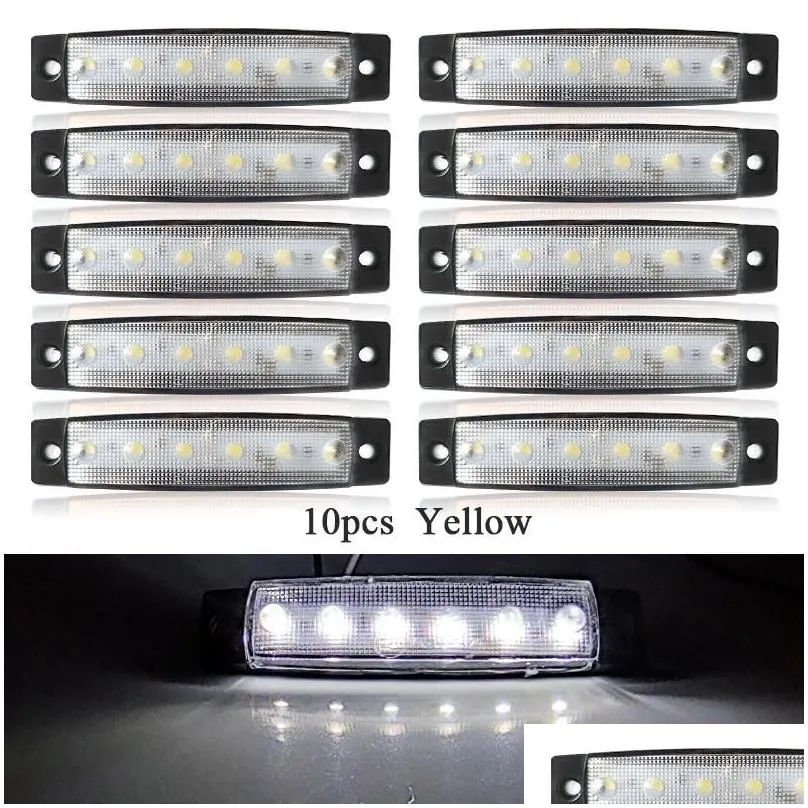 emergency lights 10pcs 12v 24v led side marker car external warning tail light signal brake lamps for truck trailer lorry bus