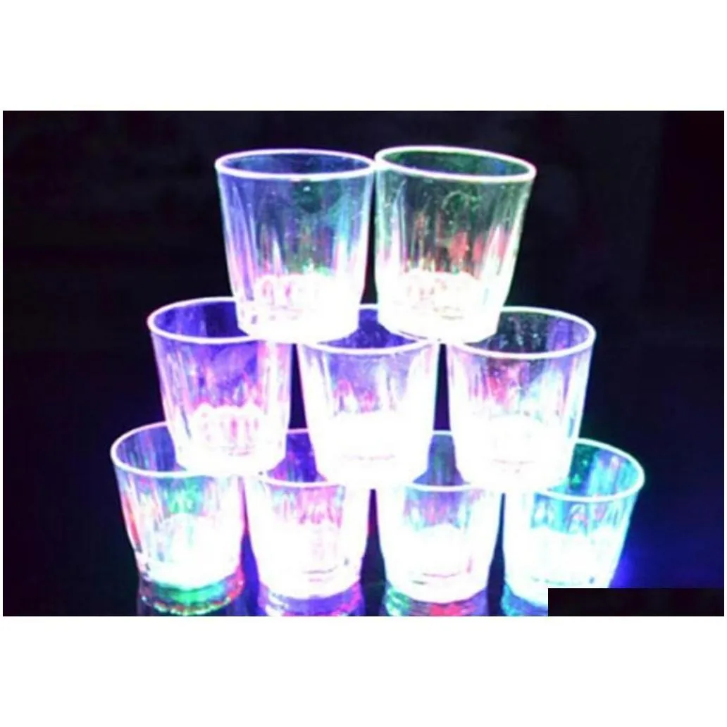 led flashing glowing cup water liquid activated light-up wine beer glass mug luminous party bar drink cup christmas party decoration