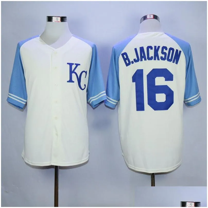 retro vintage 1974 1980 1985 1987 retire 16 bo jackson baseball jersey men blue white grey team pullover flexbase cool base stitched