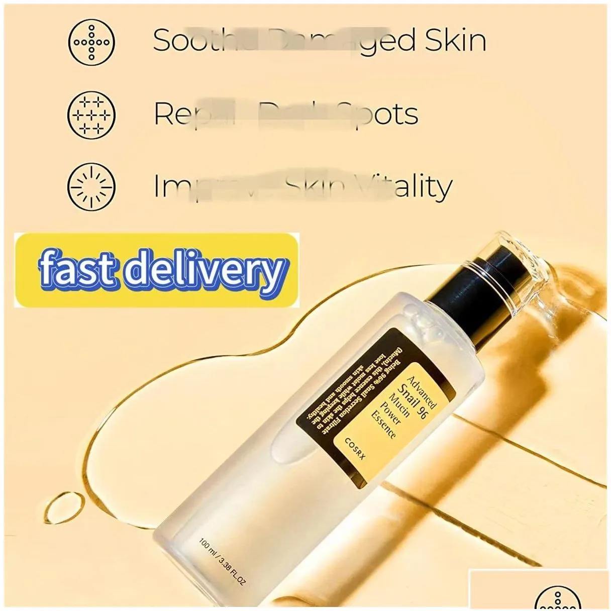 foundation primer cosrxs korean cosmetic advanced snail 96 mucin power essence 100ml serum drop delivery health beauty makeup face