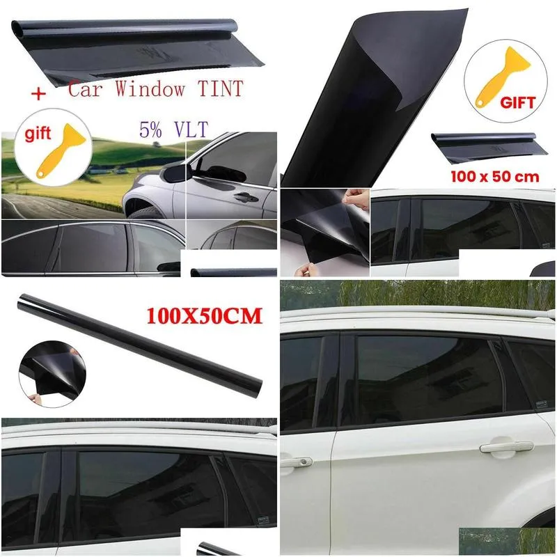 car sunshade in stock vlt 5% uncut roll 39 x 20 window tint film charcoal black glass office foils solar protection