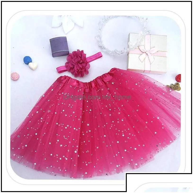 skirts born infant tutu fashion net yarn sequin stars baby girls princess skirt halloween costume 11 colors kids lace mxhome dhfqj