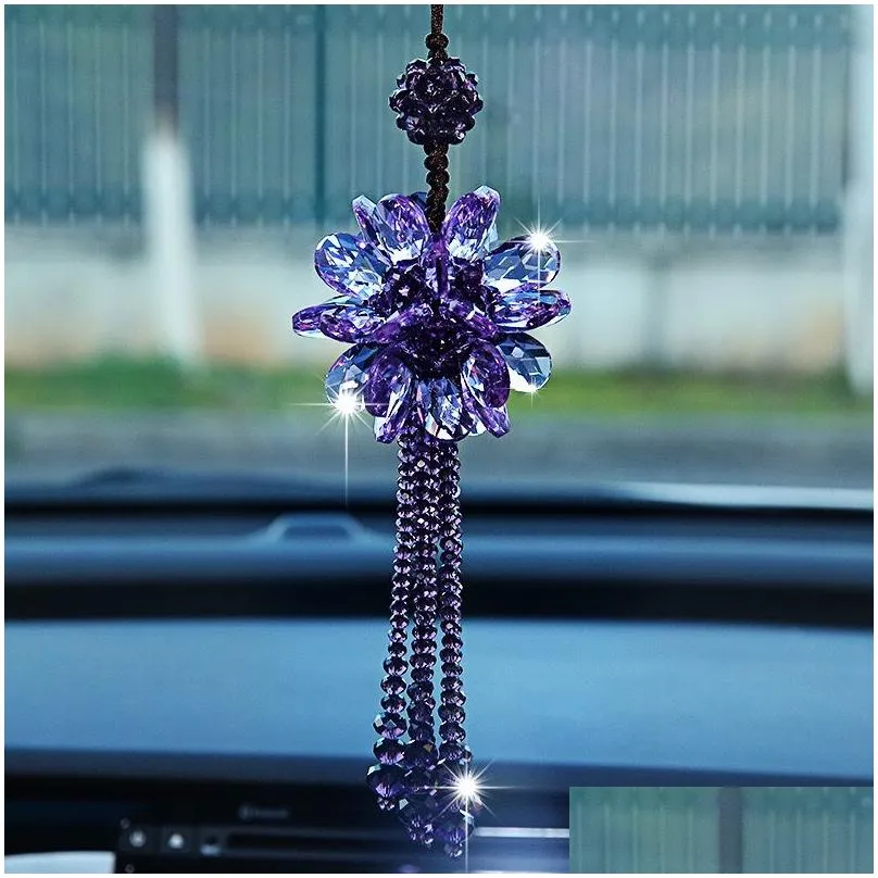 car hanging ornaments auto beautiful crystal hanging pendant rear view mirror car decoration car styling accessories