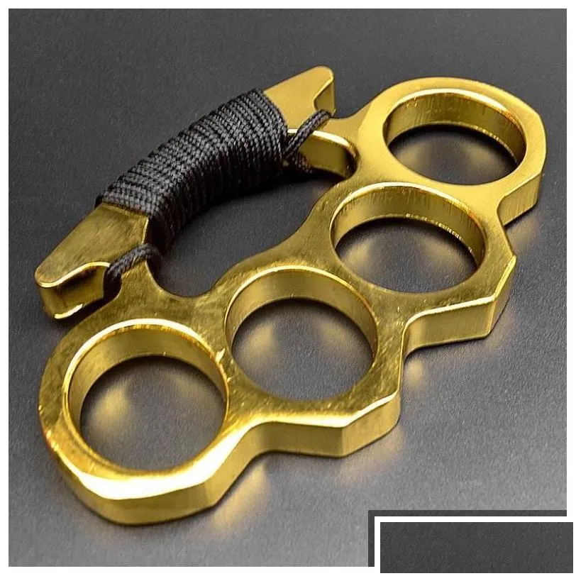 brass knuckles thickened metal finger tiger safety defense knuckle duster self-defense equipment bracelet pocket edc tool5236247h dr