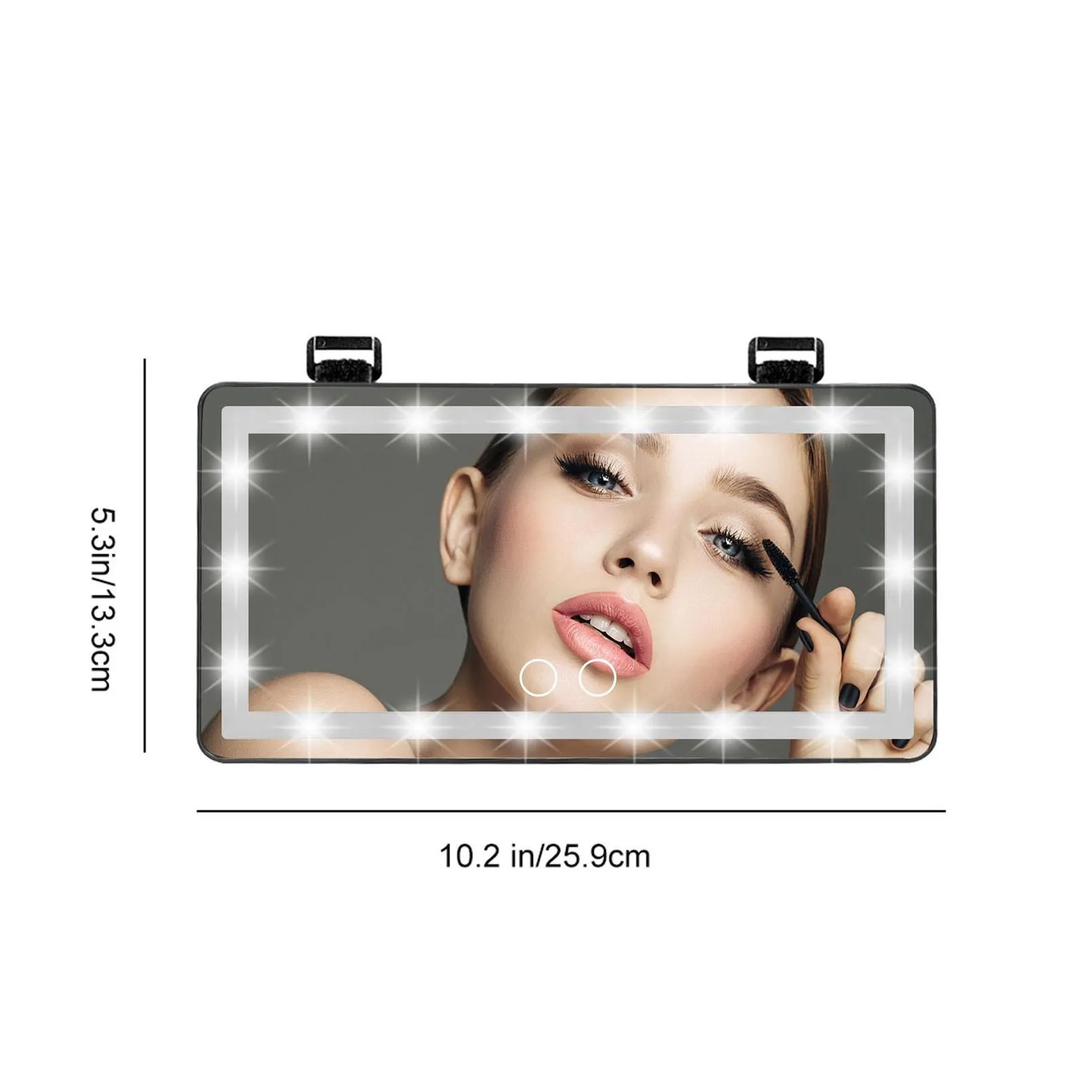 car makeup mirror rechargeable led vanity makeup mirror with 60 led lights 3 lighting mode rear sun visor mirror car accessories