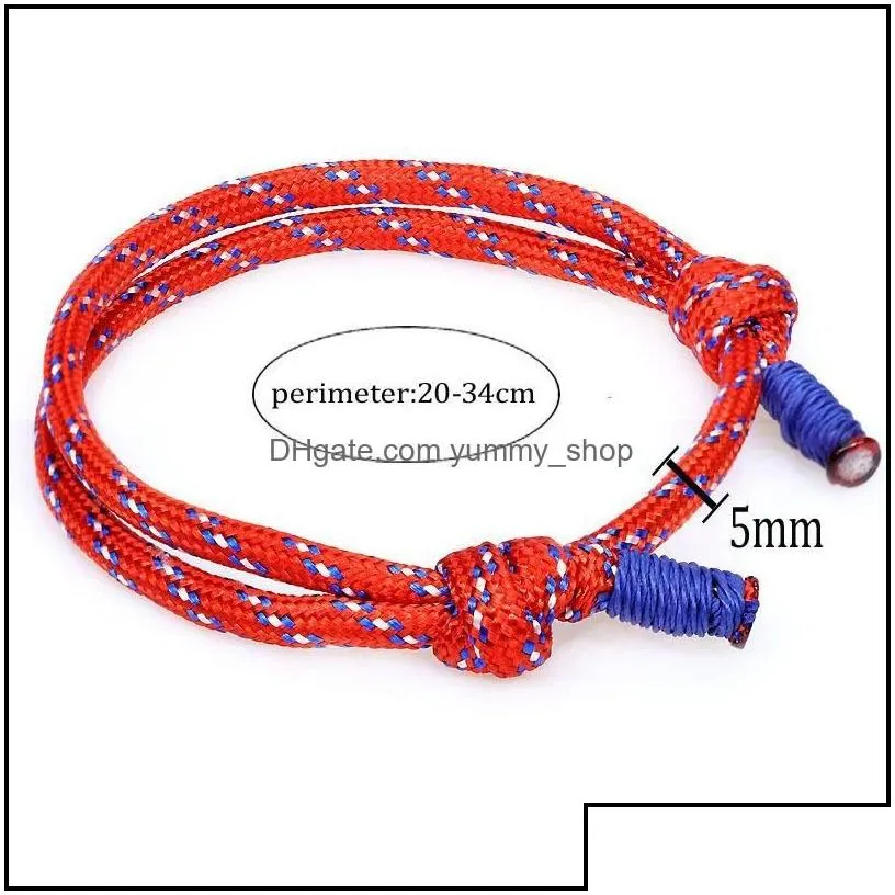 Charm Bracelets Jewelry Fashion Colorf Paracord Rope Braiding