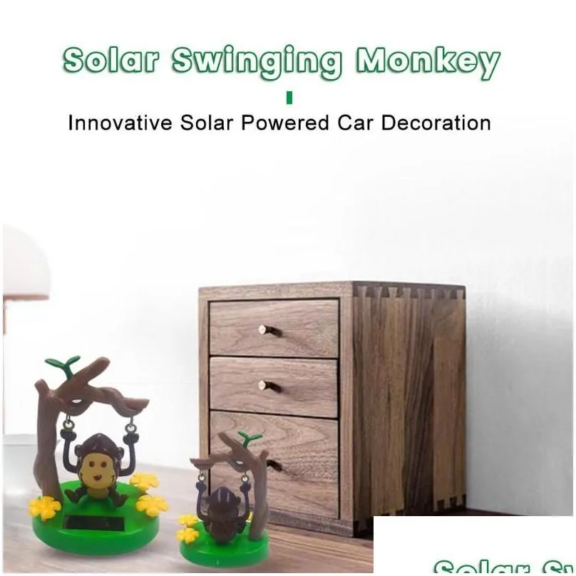 interior decorations 1pcs solar powered dancing cute animal swinging animated monkey toy car styling accessories decor kids toys gift