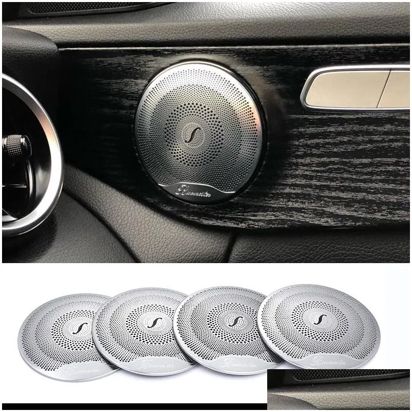 4pcs car audio speaker cover trim door loudspeaker cover trim car accessories interior for mercedes benz e/c/glc class w213 w205