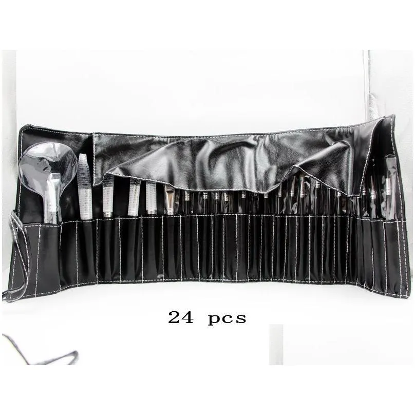 24 piece Makeup Brush Sets Goat Hair Leather Pouch Beauty Tool Coloris Professional Cosmetics Make Up Brushes Kit