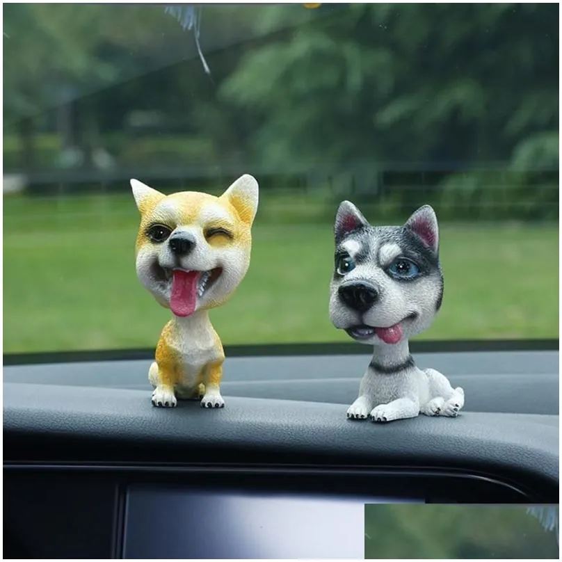 nodding dog funny shaking head toys cute bobblehead puppy dolls swing car ornaments home auto interior decor car dashboard toys1