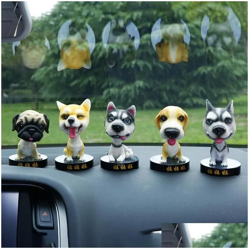 nodding dog funny shaking head toys cute bobblehead puppy dolls swing car ornaments home auto interior decor car dashboard toys1