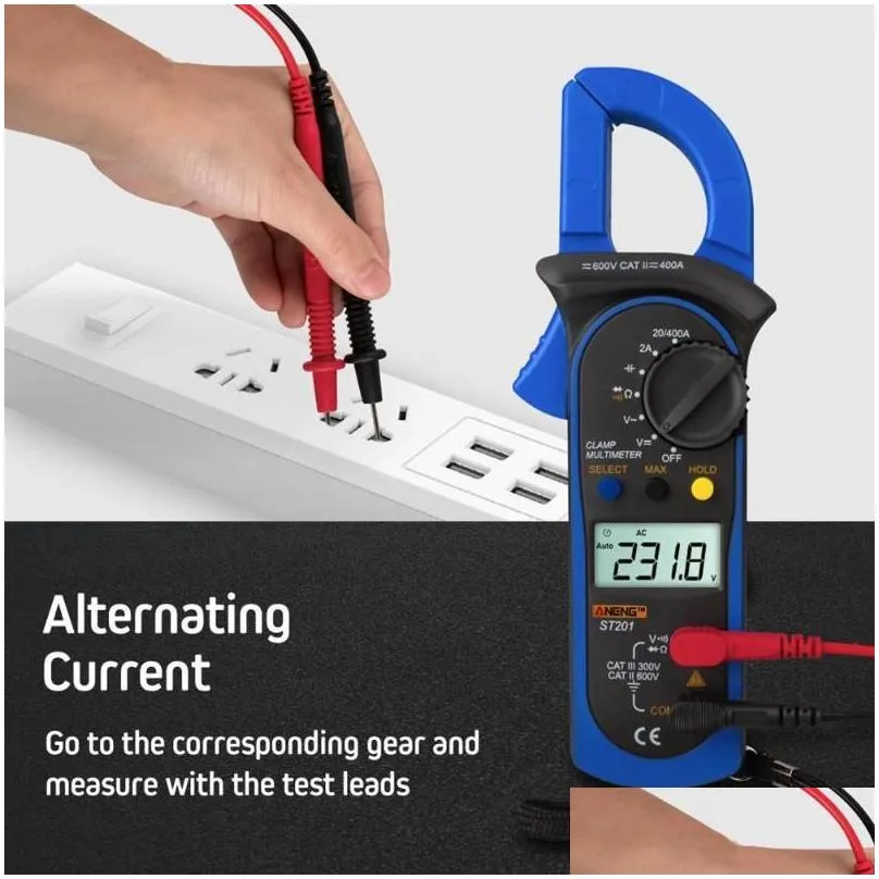 wholesale multimeters st201 digital multimeter clamp ammeter transistor capacitor power tester