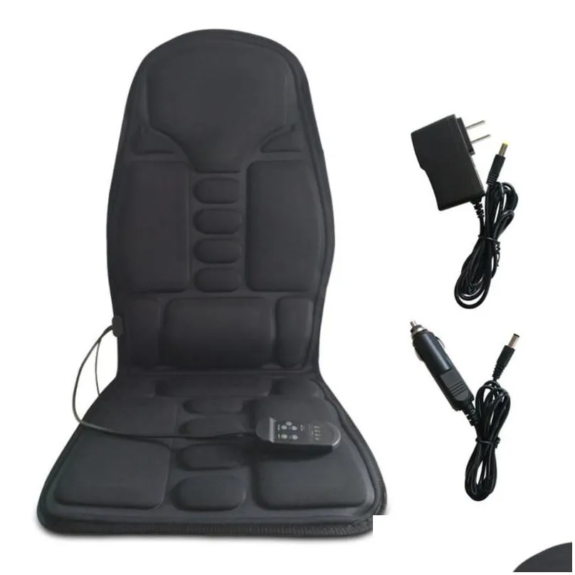  electric back heated massage cushion car seat home office cushion car seat chair massager lumbar back neck pad relaxation1