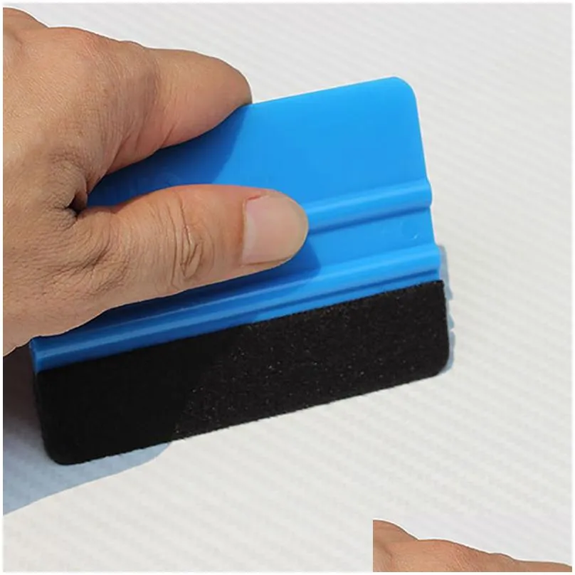   squeegee car sticker wrapping scraper with cloth scraper car wrap tools glass clean felt care cleaning tools