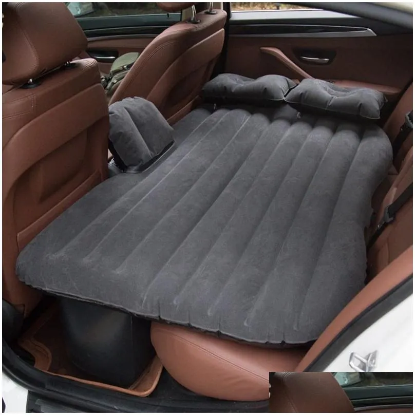 car air inflatable car bed outdoor camping pvc flocking mult-ifunction back seat matress bed travel mat cushion1