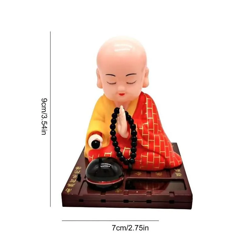 interior decorations solar shake head little monk bring good fortune car decoration crafts gift lovely sculptures cute monks buddha