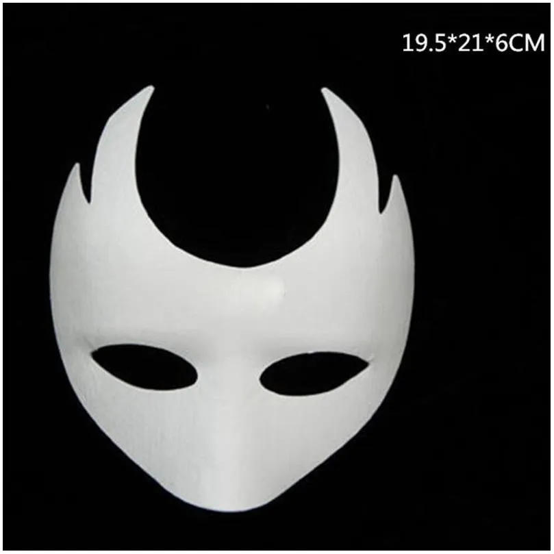 White Unpainted Face Plain/Blank Paper Pulp Mask DIY Dancing Christmas Halloween Party Masquerade Mask ZA4617