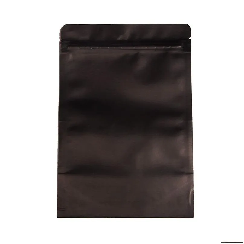 wholesale 4 Size Black Kraft Paper Frosted Window Bag Stand up Snack Cookie Tea Coffee Packaging Bag X-mas Paper Gift Pouch LX2015