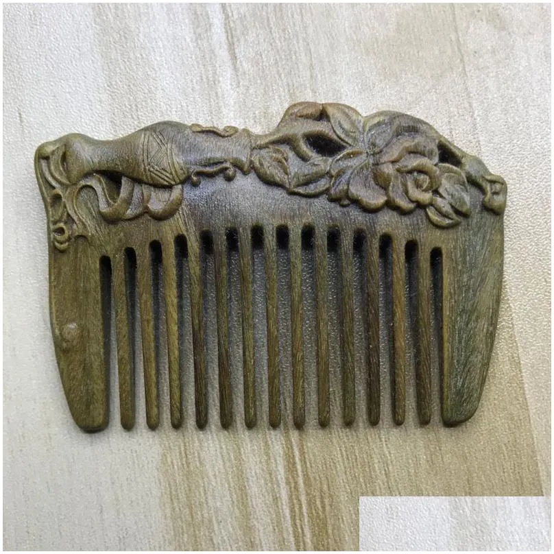 handmade carved natural sandalwood hair comb wide tooth anti-static no snag wooden combs for men women home decor