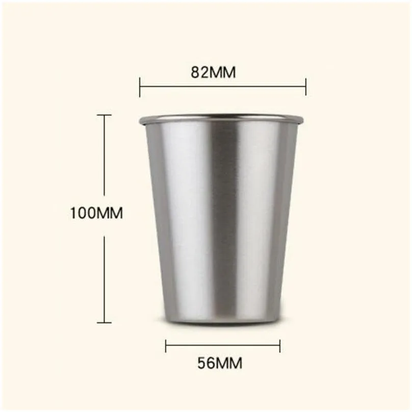 350ML Stainless Steel Mugs Tumbler Pint Glasses Metal Cups Outdoor Camping Travel Mugs Drinking Coffee Tea Beer LX0563